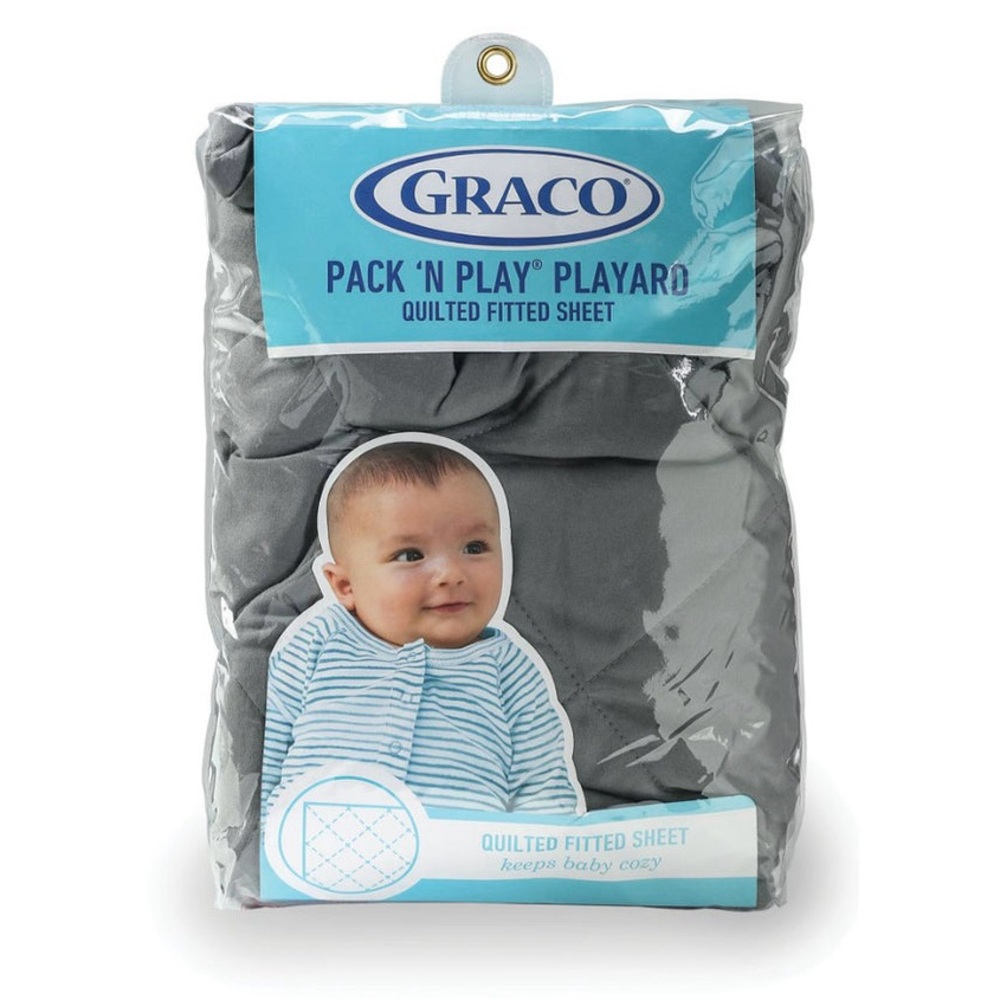 Graco Pack ‘n Play Playard Quilted Fitted Sheet Stone Grey Unisex NEW IN PACKAGE